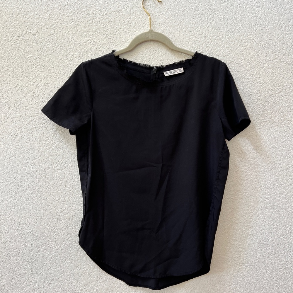 Black lightweight shell with zipper back